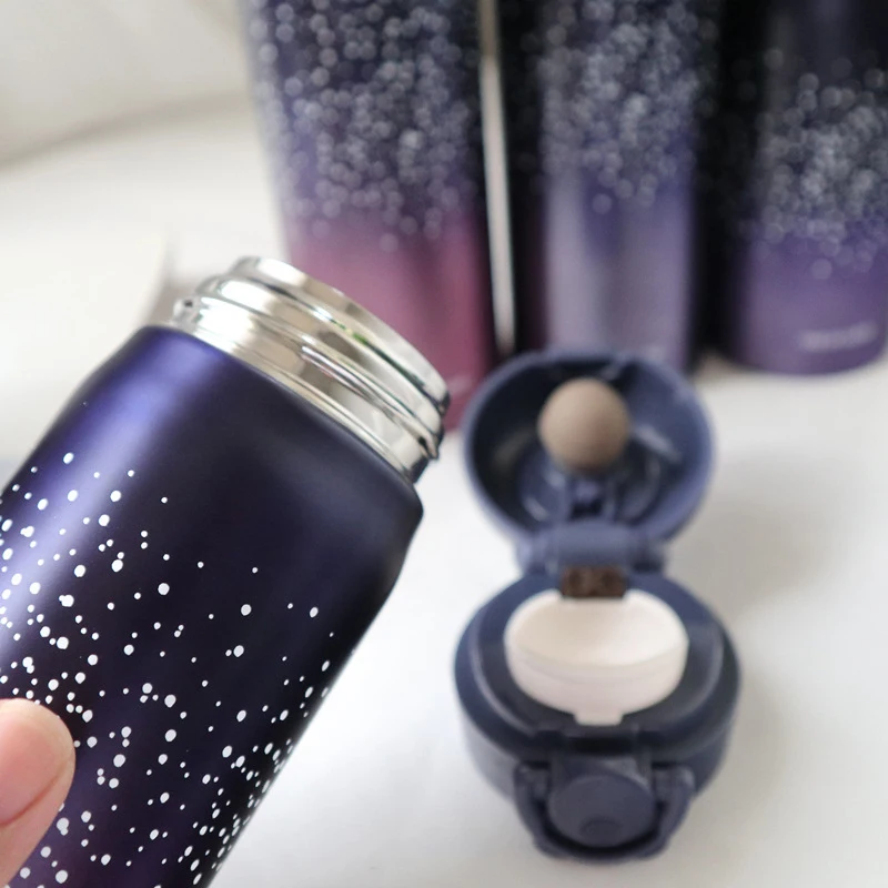 Gradient Star Air Cup Stainless Steel Cup Bouncing Cup Coffee Tea Milk Keep Warm Travel Thermal Mug Bottl Cup Drop Shipping