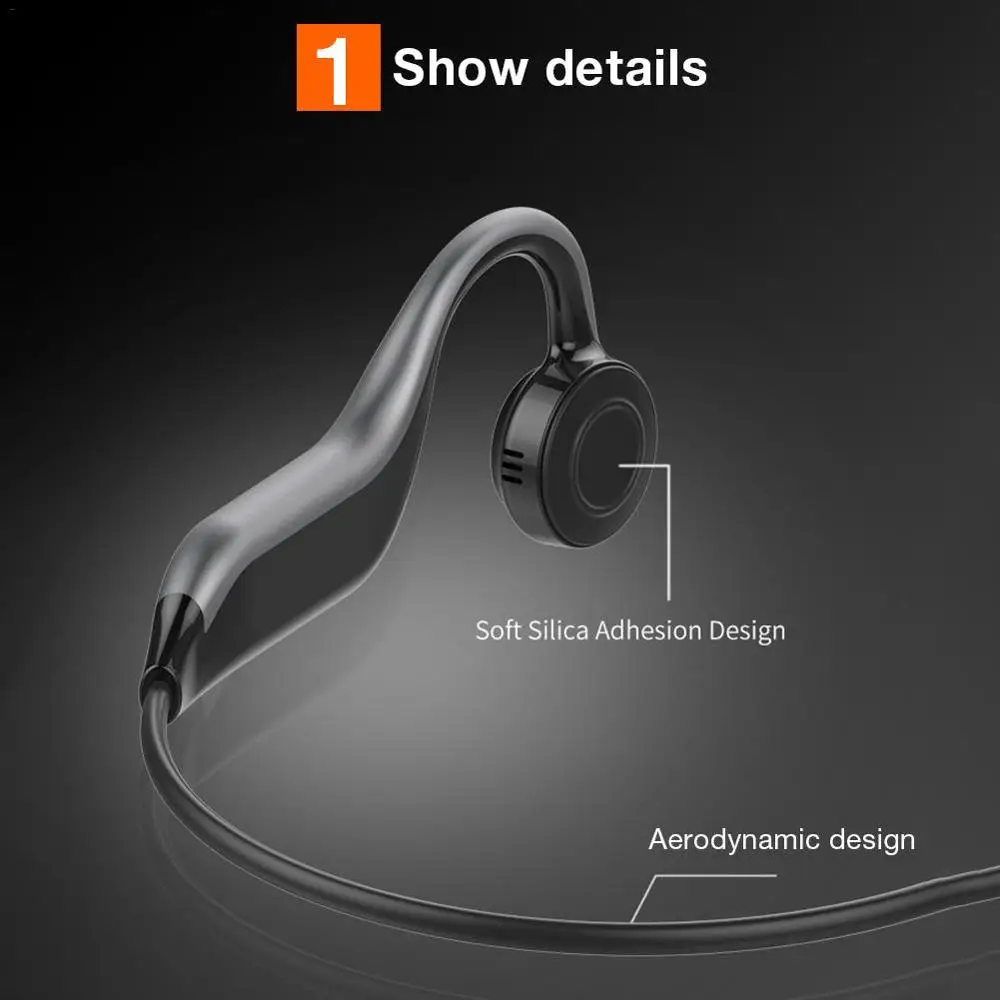 Mubebe Беспроводная гарнитура Bluetooth костная проводимость наушники B1 Buit-IN 8 Гб sd-карта MP3 за пределами вашего воображения эргономичный дизайн