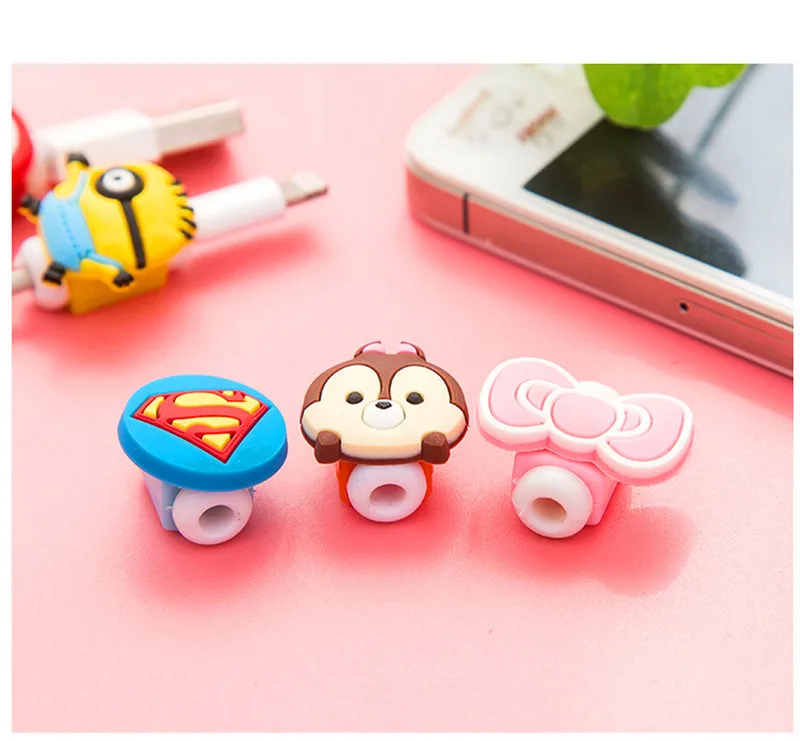 universal phone honder Cute Cartoon Charger Cable Protector De Cabo USB Cable Winder Cover Case For IPhone 6s 7 7 8 plus