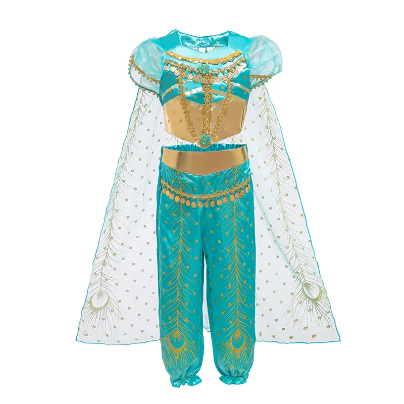 Детская одежда на Хэллоуин рождественское детское платье карнавальный костюм с изображением лампы Аладдина костюм принцессы жасмин для девочек - Цвет: A-1