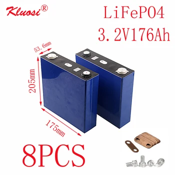 

8PCS KLUOSI 8S/24V Battery Pack 3.2V176Ah LiFePO4 Battery FOR Solar Energy Storage Inverter EV Marine RV Golf US/EU TAX FREE