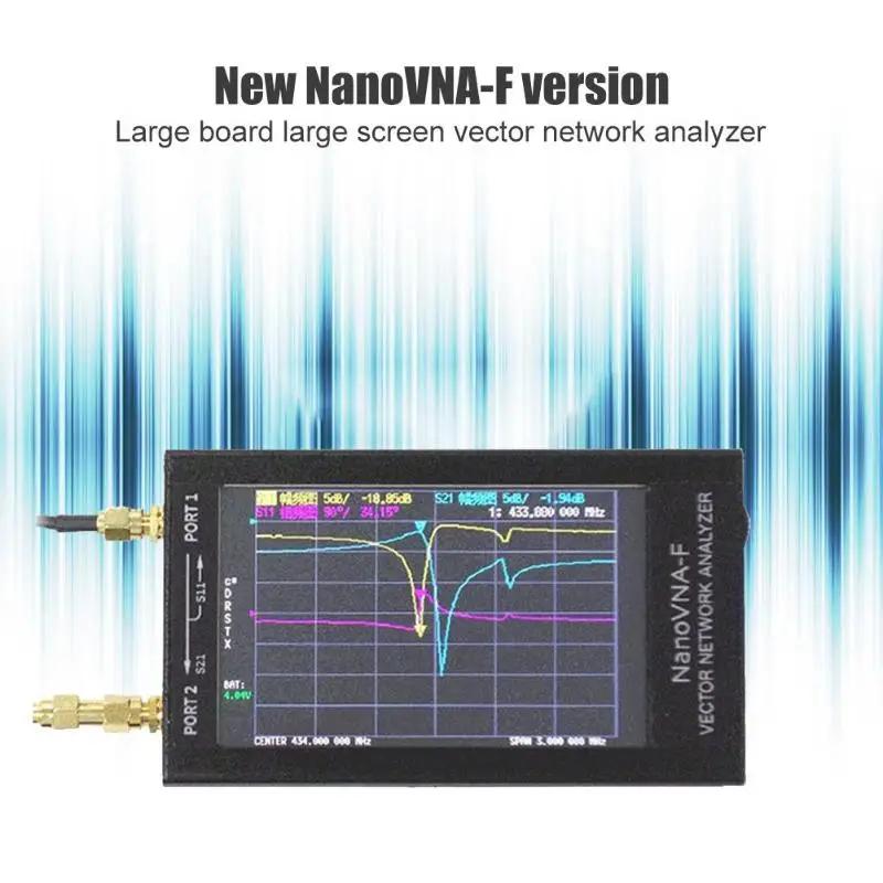 

PCB Vector Network Analyzer Kit 50KHz-1000MHz MF HF VHF UHF 4.3-inch Digital Display Antenna Shortwave Analyzer 14x7.5x2cm