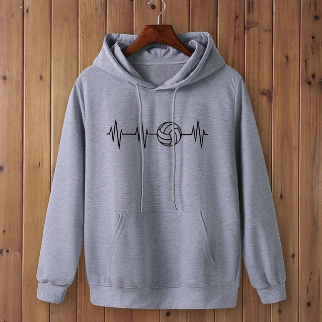Light Grey-B Модные сердцебиение волейболисткой толстовки Одежда Толстовки Для мужчин осень-зима в стиле «хип-хоп» с капюшоном - Цвет: Light Grey-B