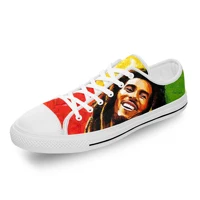 Bob Marley Reggae Star Music Rock Fashion Casual Sneakers Low Top Lightweight Breathable 3D Printed Men Women Canvas Shoes 1