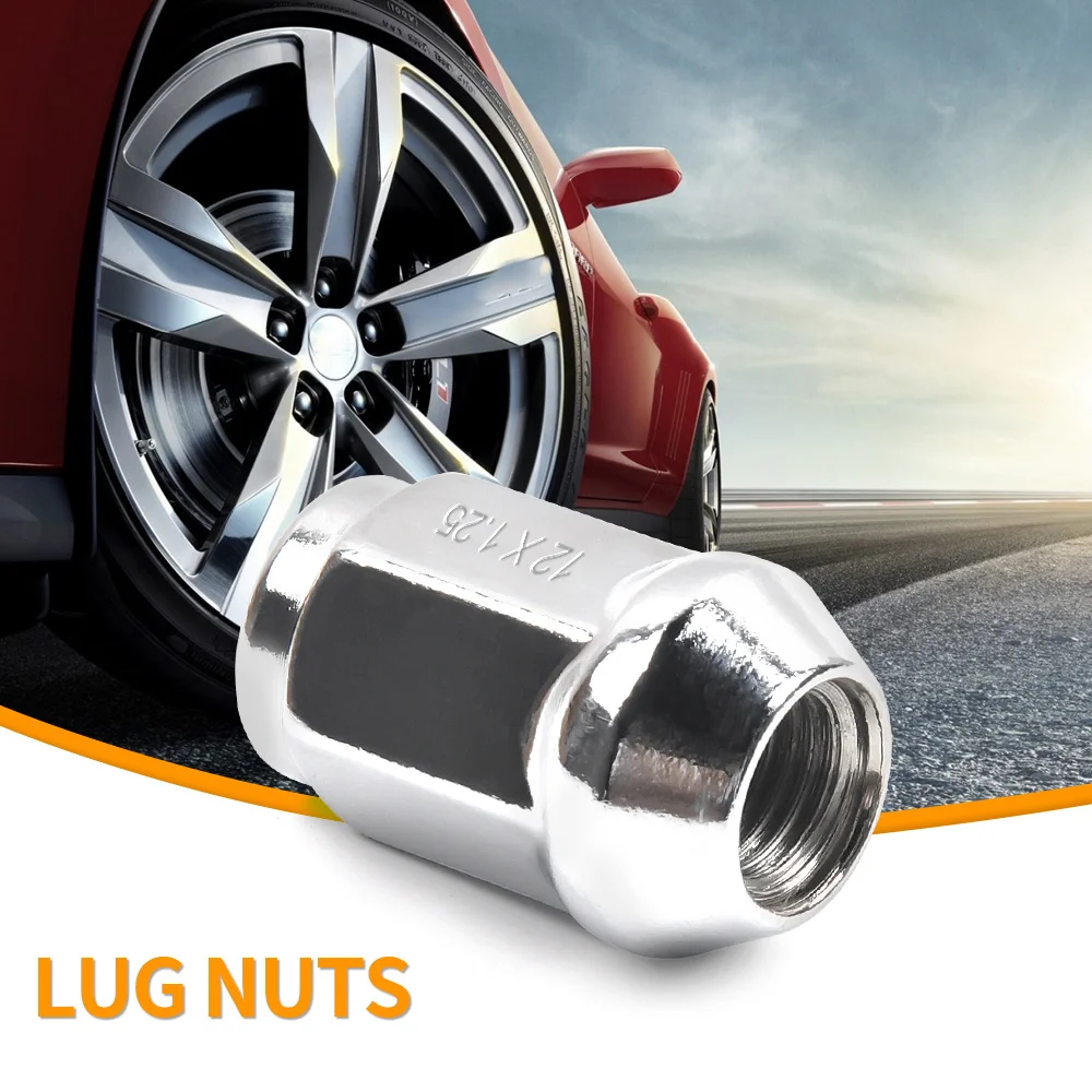 Гайки наконечники MIKKUPPA M12x1.25 для Infiniti/ Nissan/ Subaru 20 шт. хромированные гайки с