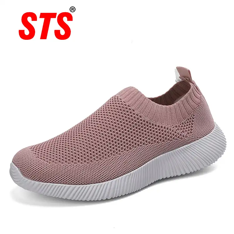 ladies mesh slip on trainers