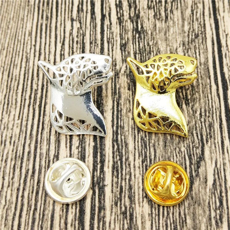 Berger allemand (tête), broche couverte d'or, qualité supérieure Art
