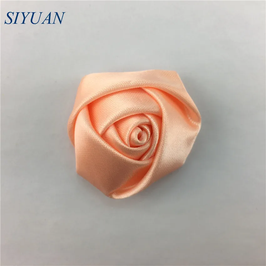 lt peach 10 шт./лот, 4 см, милый свернутый атласный цветок-бутон розы с зажимом для волос, детский головной убор, аксессуар, корсаж, Декор, свадебный букет, часть TH06 - Цвет: lt peach