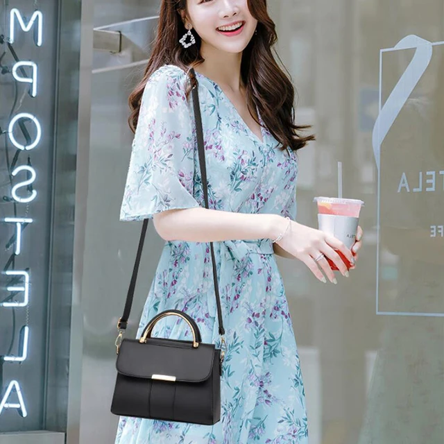 Borsetta Tracolla Donna Piccola - Pelle Vegana, Catena Oro, Antifurto, 19x13cm - Foto 10