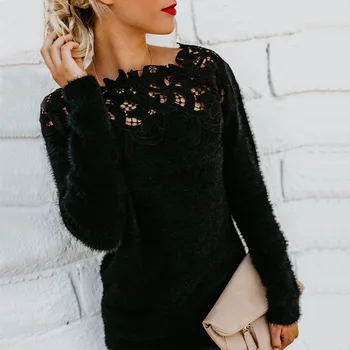 

2020 Fashion Rhinestone Women Gray Casual Sweaters Sexy Off Shoulder Long Sleeve Knitted