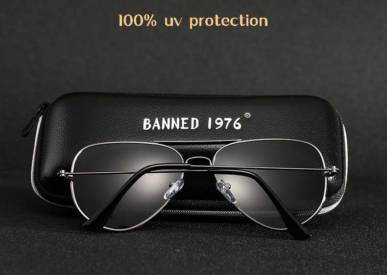 big frame sunglasses BANNED 1976 Classic HD Polarized Metal frame Aviation Sunglasses Designer Women Men Feminin Brand Name Oculos Vintage Glasses oversized sunglasses