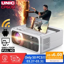 UNIC CP600 55W Full HD 1080P projecteur 4K 8000 Lumens cinéma Proyector projecteur pour Android WiFi hdmi VGA AV port USB(China)