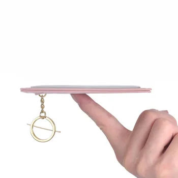 

Lady`s Purse Women Wallet Thin Ring Short PU Card Bag Retro Zipper Photo Coin