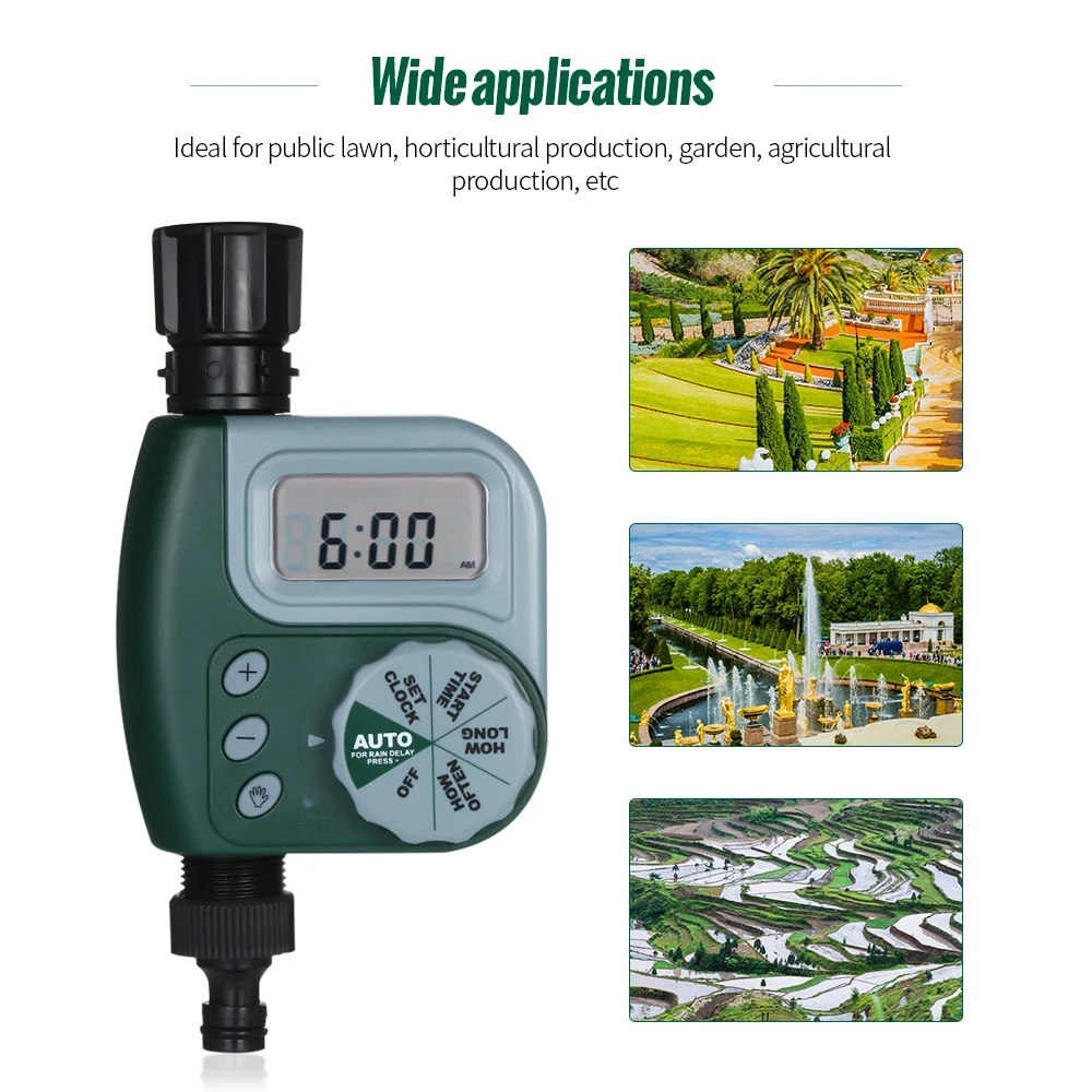 

Automatic Watering Timer Water Timer Outdoor Garden Irrigation Controller Automatic Watering Device without Battery Green