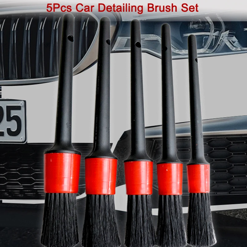 

5pcs Car Detailing Brush Auto Cleaning Car Cleaning Detailing Set Dashboard Air Outlet Clean Brush Tools Car Wash Accessories