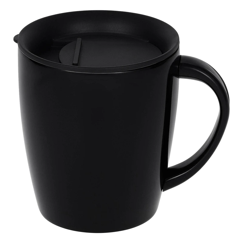 380ML Stainless Steel Vacuum Insulated Mug with Lid,Black Coffee Mug with Lid,Stainless Steel Double Wall Coffee Mug with Lid,Bl