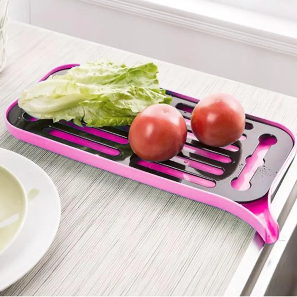 

Plastic Drain Dish Rack Kitchen Multi-Function Double-Layer Drain Tray Fruit Storage Rack Drain Water Rack