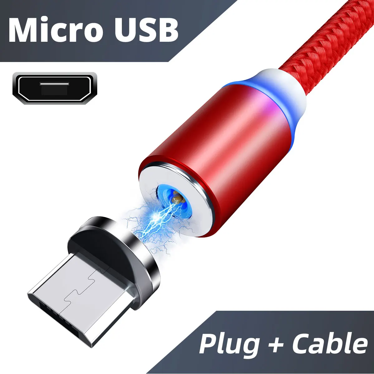 Магнитный Micro USB кабель GUUGEI type-C кабель для быстрой зарядки USB C кабель для iPhone 11pro max Магнитный кабель для зарядки Umidigi F2 - Цвет: microusb cable red