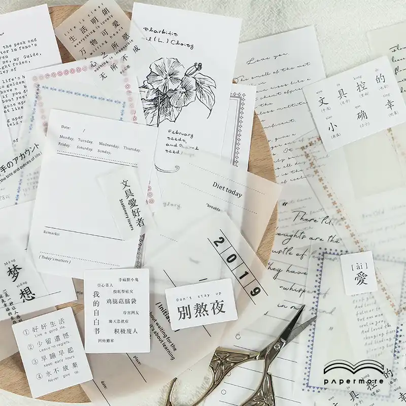 20 шт./партия, ретро календарь с заметками, простые буквы, черно-белые растения, ежедневный отрывной планнер, сделай сам, планировщик скрапбук...