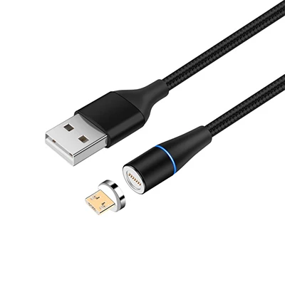 Магнитный кабель 3A Micro USB зарядное устройство магнитный Телефон зарядный провод для Samsung Лот - Цвет: Black