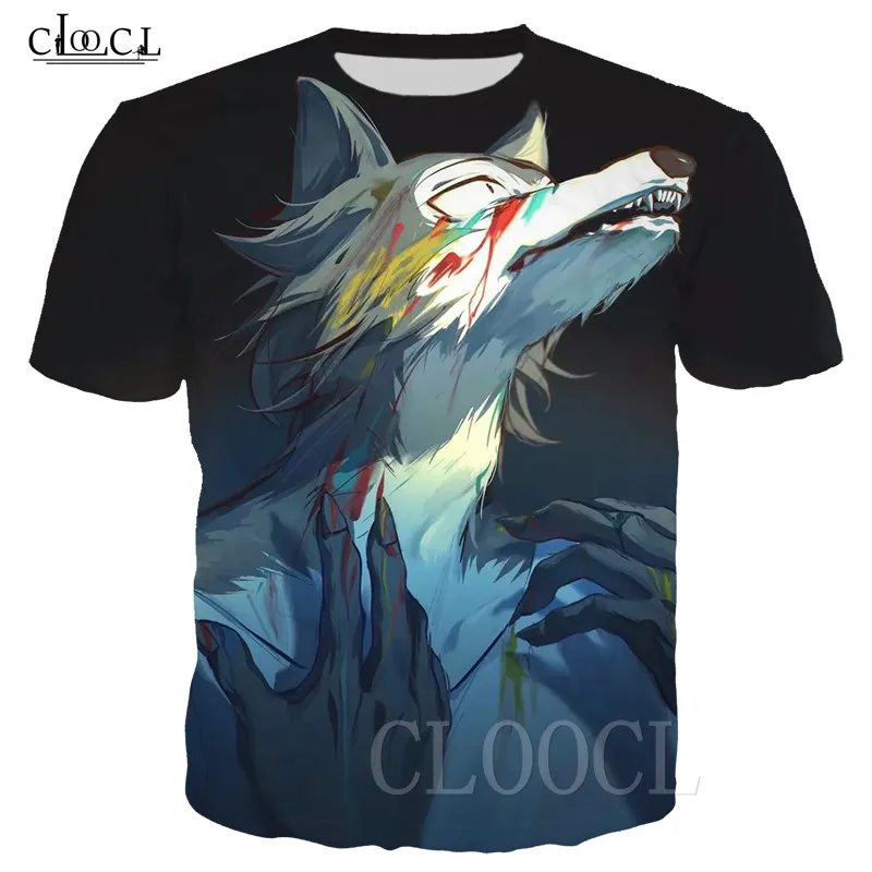 Белая футболка BEASTARS с мультяшным аниме свитшоты пуловеры Мужская/женская