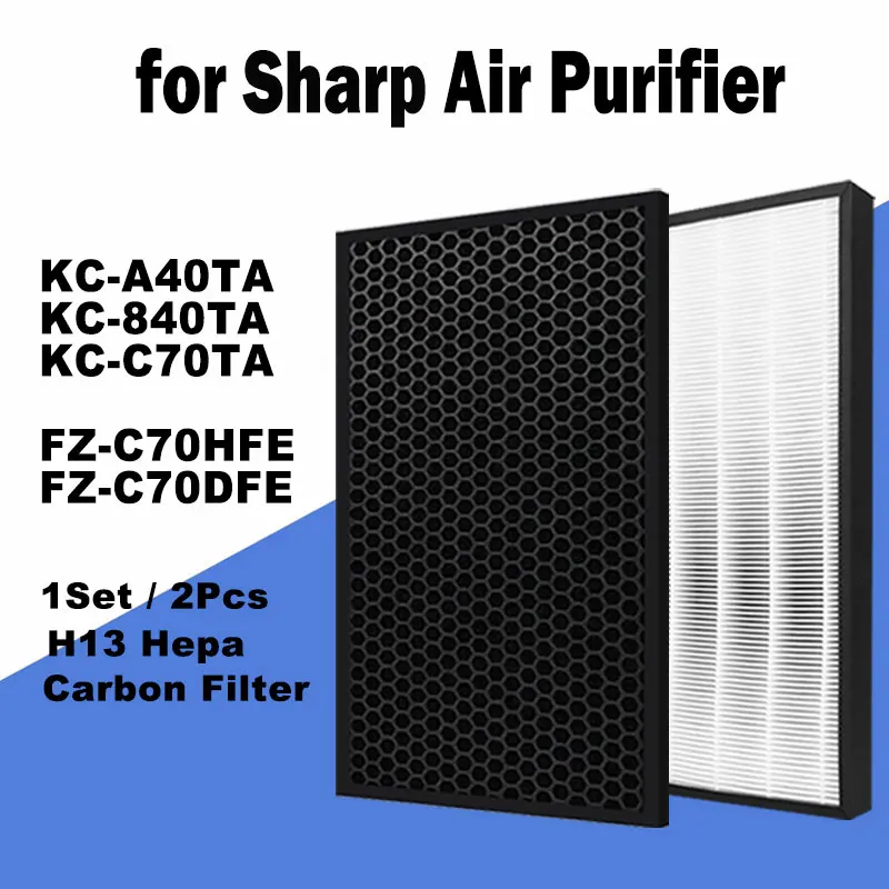 

FZ-C70HFE FZ-C70DFE For Sharp Air Purifier KC-A40TA KC-840E KC-A840TA KC-C70TA H13 Hepa Activated Carbon Filter