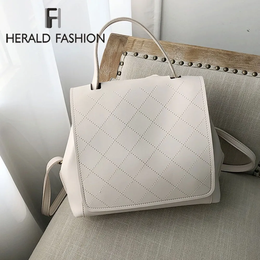Женский рюкзак из мягкой кожи Herald Fashion винтажный большой школьный ранец для