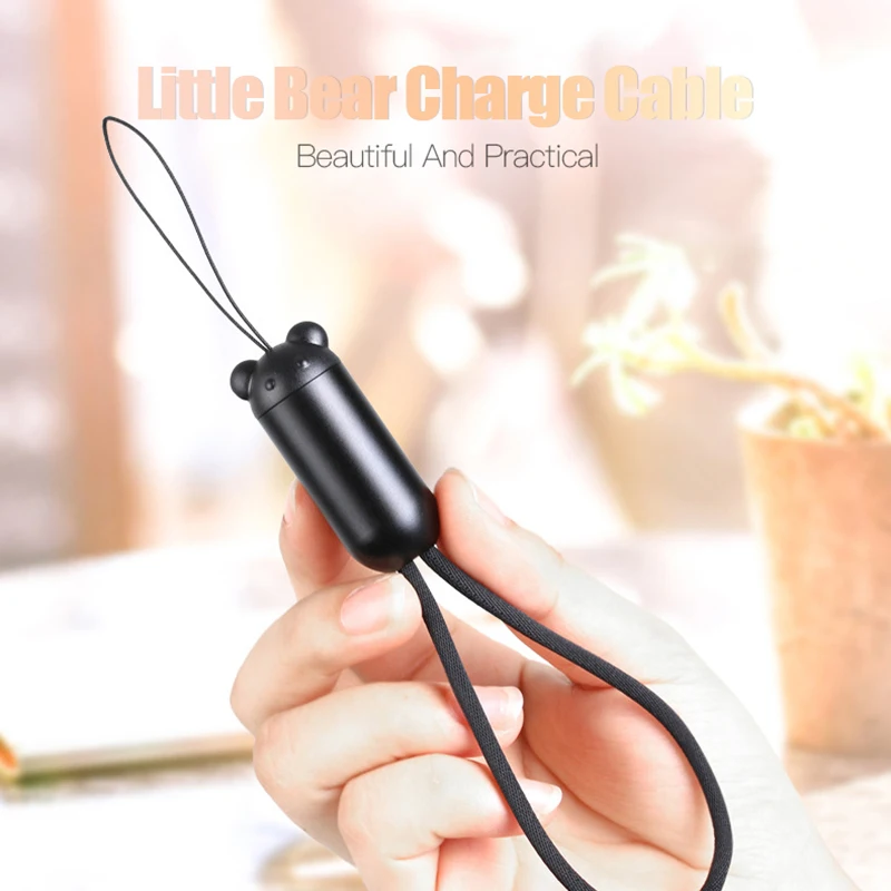 Милый медведь USB кабель брелок короткий для Micro usb type C мульти зарядное устройство кабель для Xiaomi huawei iPhone Быстрая зарядка