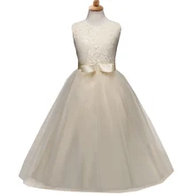 Элегантное кружевное длинное платье с цветочным узором для девочек; праздничная одежда; платье подружки невесты для подростков; Детские торжественные платья-пачки для свадьбы, дня рождения