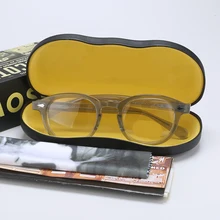 Оправа для очков, Для мужчин Для женщин компьютерная оптическая Джонни Деппом очки с Чехол& Коробка Винтаж, очки с оправой для мужчин с прозрачными линзами QF163