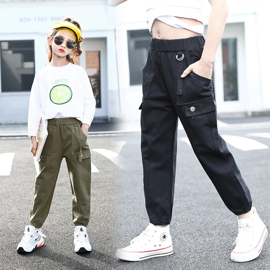 Cargo Pant For Women & Girls Free Size (waist-28 to 34) length-38 ,Color - Black