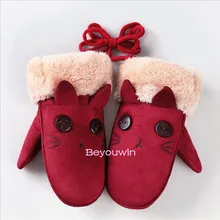 50 шт./партия, модные детские перчатки, милые стильные однотонные яркие цвета, детские перчатки