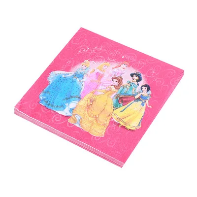 Disney Princess one years old birthday party Disposable tableware decor banner Cake stand decoration birthday party supplies napkin-20pcs