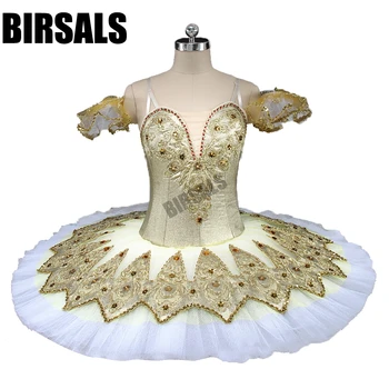 

Women Gold Classical Ballet Tutu Dress Girls Gold Professional Ballet Tutu White Tutu For Classic Ballet Kids BT9132D