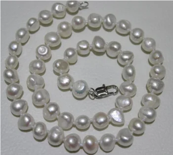 

Beautiful 10-12mm white baroque freshwater cultured pearl Necklace 17" > Factory Wholesale price Women Giftword Jewelry