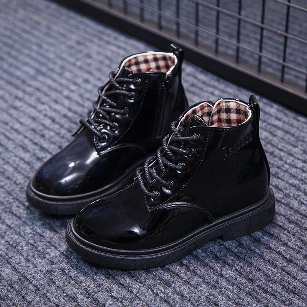 Winter Girls Martin Boots Shoes Solid Zip Sport Short Boots Casual Martin boots casual girls kids winter shoes for girls