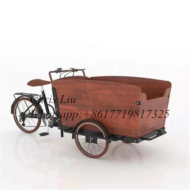 Передний 20 bakfiets 3 колесный велосипед Грузовой Трехколесный транспорт с новым дизайном деревянный ящик Электрический велосипед тележка