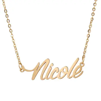 

Personalized Jewelry Gifts Stainless Steel Engraving Gold Color Chains English Name Necklace Customized Necklaces Birthday Gift