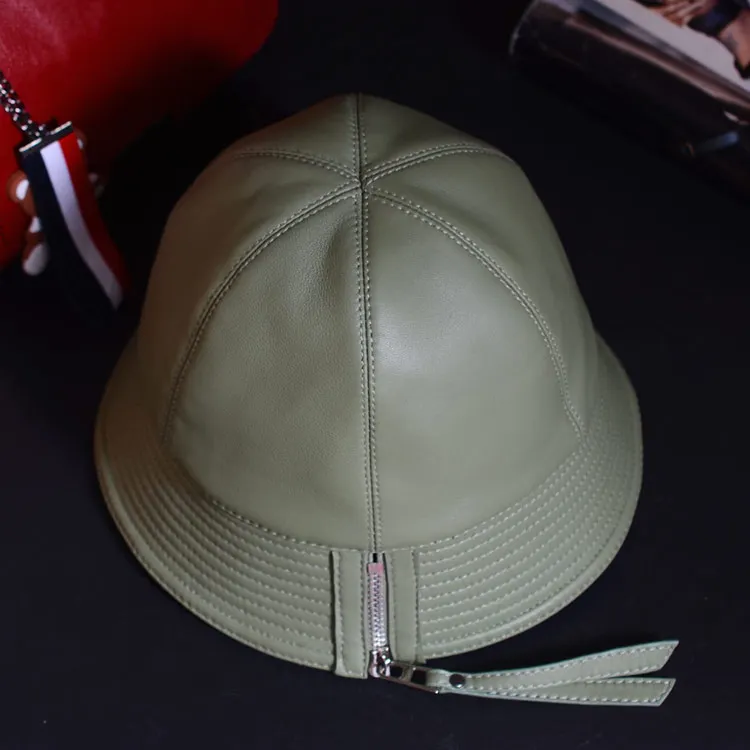 Новая женская кожаная шляпа из овечьей кожи Fedoras, шляпа для рыбалки, шляпа кепка газетчика/шляпы