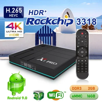 

Set Top Box 4K 60Hz HDMI 2.0 EU/US/UK/AU Standard 100M RJ45 Android 9.0 Media Player Smart TV Box