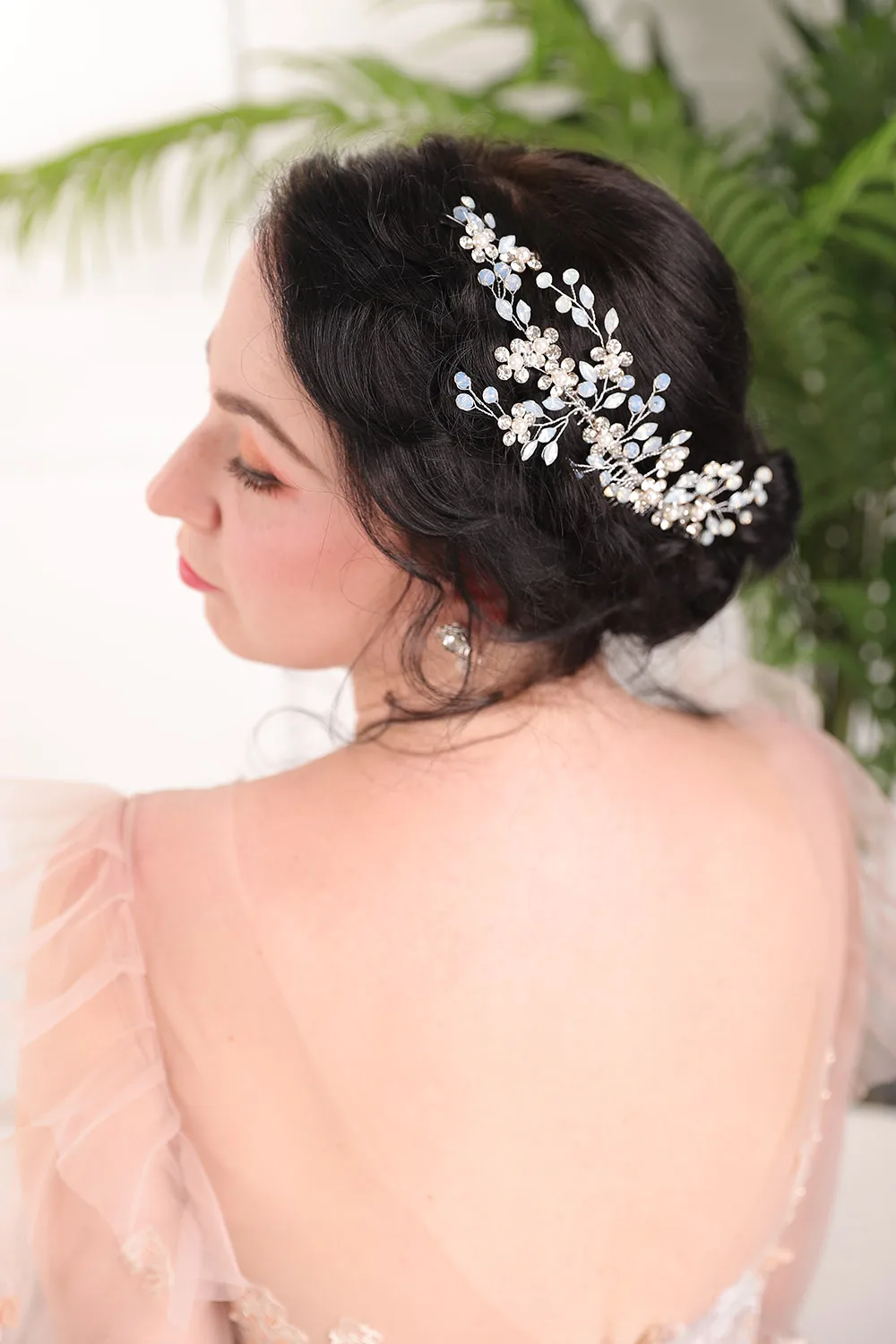 Женские серебряные стразы расчески для волос ручной работы с кристаллами и