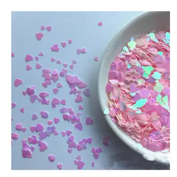 

DIY Charms Handmade Ultra-Thin Heart Mixed Light Pink Glitter Sequins Nail Art Jeweller Findings Pendant Accessory Resin Jewelry