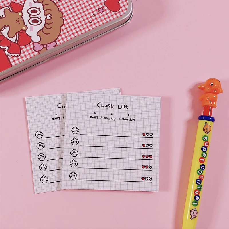 50Sheets/Pack Korean INS Print List Love Heart Memo Pad N Times Sticky Notes Portable Notepad School Office Supply Stationery |