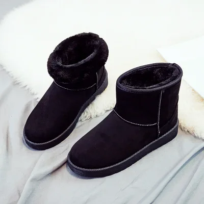 Новые Xiaomi Youpin короткие труба зимние ботинки женские дикие повседневные ботинки плюс бархат толстая нескользящая хлопковая обувь, сохраняющая тепло - Цвет: Black 35