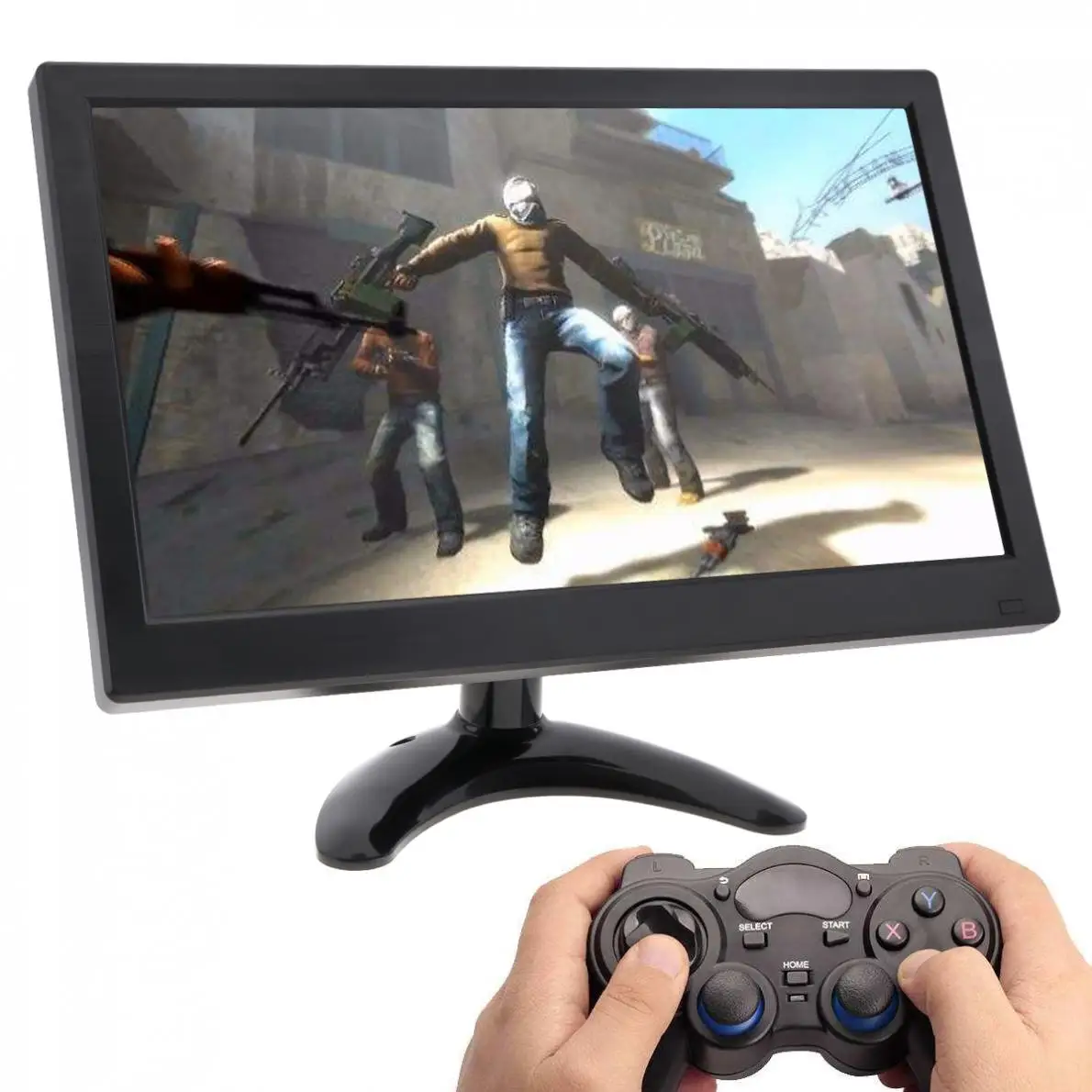 11.6 Inch HD IPS TFT LCD Color Car Monitor TV Computer MP5 Player 2 Video Input Security Monitor with Speaker AV BNC VGA HDMI