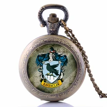 Антикварные мужские и женские кварцевые карманные часы hp RAVENCLAW Eagle, аналоговые в виде кулона, ожерелье с цепочкой, relogio de bolso, подарки для мальчиков и девочек