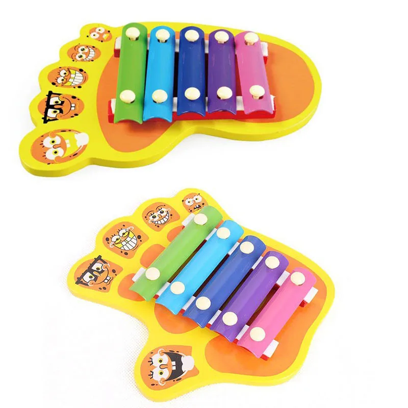 Детская развивающая музыкальная игрушка инструмент пять пальцев перкуссия пианино пять нот Маленькая деревянная рука 12 месяцев