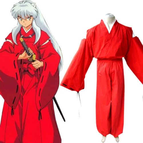 

Искусственное японское кимоно Anime Inuyasha, мужской халат, костюм, костюмы для хэллоуивечерние наборы одежды