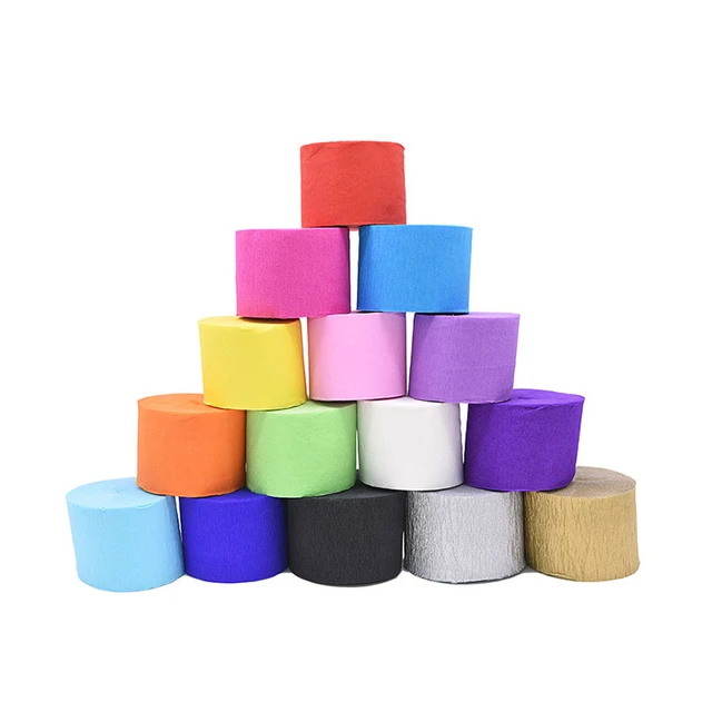  24 Rolls Crepe Paper Streamers, 24 Colors Rainbow