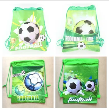 

Football Drawstring Bag for Boy Travel Storage Package Green School Backpacks Children Birthday Party Favors Gifts Bag